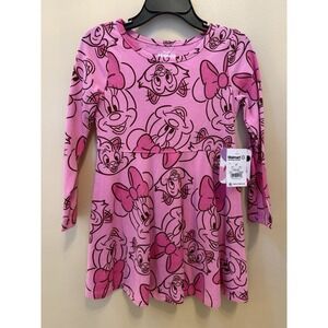 Disney Jr. Minnie Mouse Pink Long Sleeve Dress Size 3T NWT